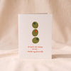 Olive The Things letterpress card by Dahlia Press on a natural cotton backdrop