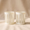 Empire Rocks Glasses, Set of 2, Powder, on a natural cotton backdrop