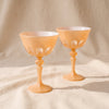 Rialto Coupe Glasses, Set of 2, Nectar, on a natural cotton backdrop