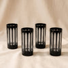 Empire Nips Glasses, Set of 4, Tuxedo, on a natural cotton backdrop