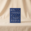Bon Voyage travel journal by Printworks front cover on a natural cotton backdrop