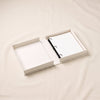 Embroidered photo album Happily Ever After by Printworks front cover on a natural cotton backdrop