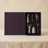 The Essentials wine tools by Printworks closed top view on a natural cotton backdrop