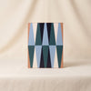 Lacquered backgammon set in blue by Printworks closed at an angle