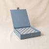 Reverra leather chess set by Printworks with the board open flat