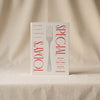 Todays Special recipe book by Printworks front cover on a natural cotton backdrop