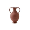 Sir/Madam Amphora vase in unglazed terracotta ceramic, two handles and footed base