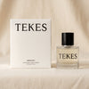 Bergamot eau de parfum by TEKES on a natural cotton backdrop