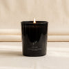 Yafo Suede scented candle by TEKES on a natural cotton backdrop