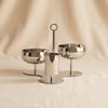 Locarno three tier condiment set by Zodax on a natural cotton backdrop