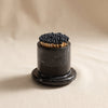 Marbella marble match holder by Zodax in a second alternate marble colorway on a natural cotton backdrop