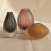 Milano cut and frosted vase in purple by Zodax alternate view on a natural cotton backdrop