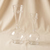 Vendome glass vase 7.75 inch by Zodax alternate view on a natural cotton backdrop
